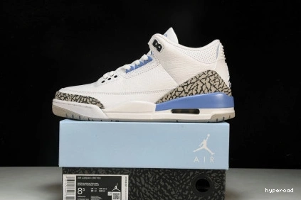 Hyperoad WHITE RETRO 3 “UNC” JORDAN AIR 0829
